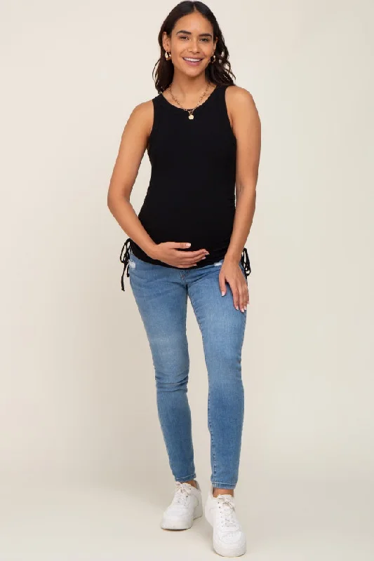 black-ruched-tie-maternity-tank-top