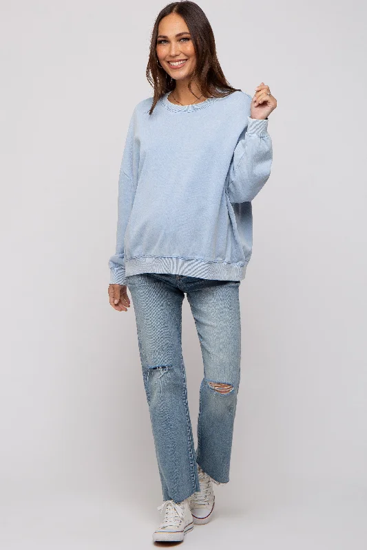 blue-dropped-shoulder-maternity-sweatshirt