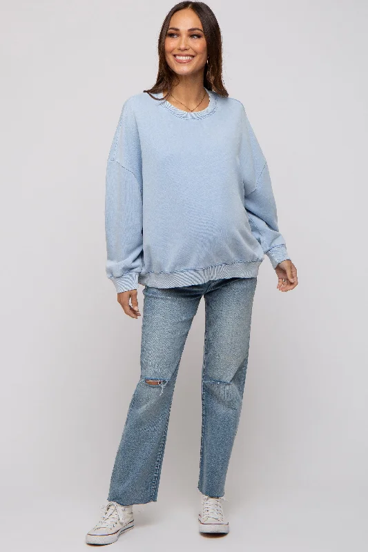 blue-dropped-shoulder-maternity-sweatshirt