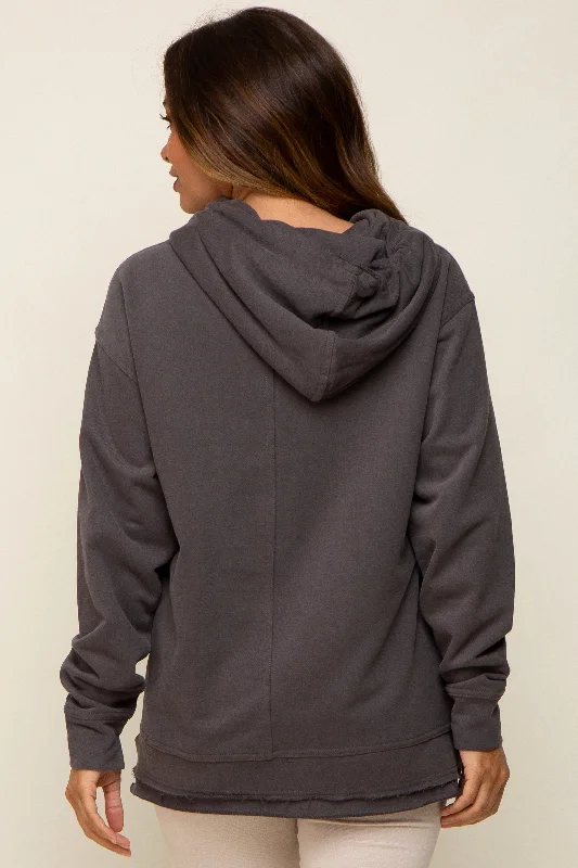 charcoal-raw-hem-maternity-hooded-sweatshirt