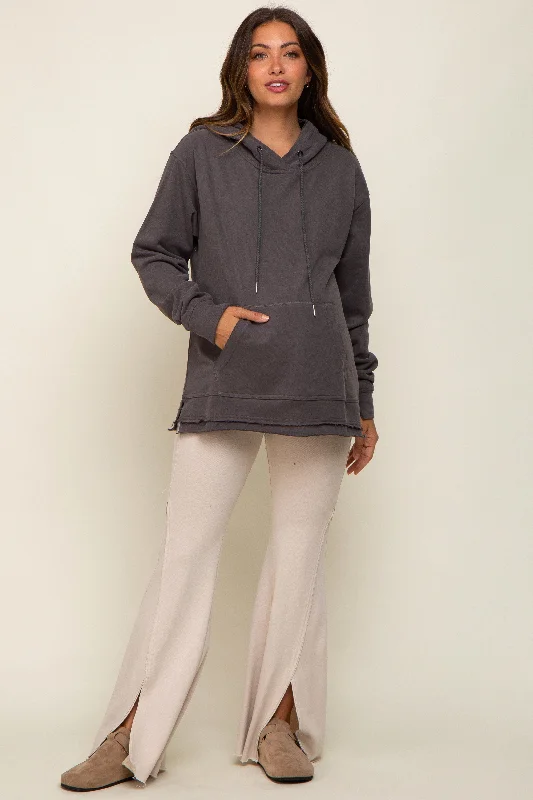 charcoal-raw-hem-maternity-hooded-sweatshirt