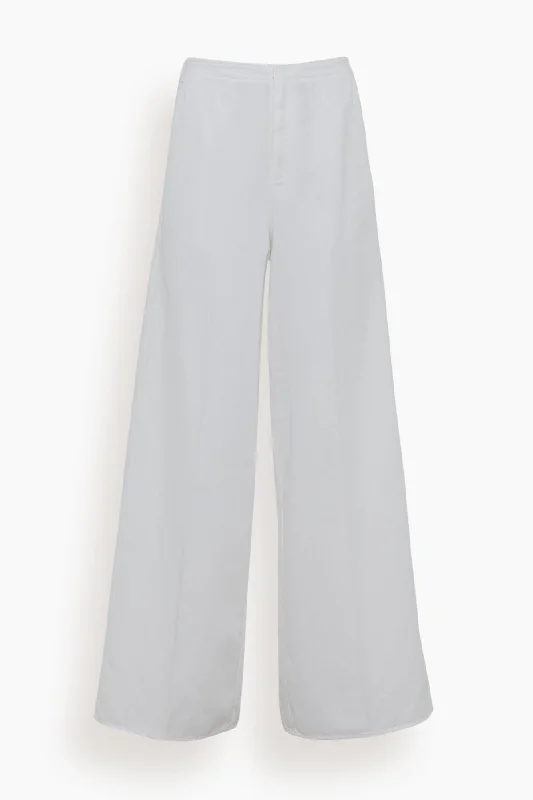 Chic Cotton Gabardine Palazzo Pant in Puro