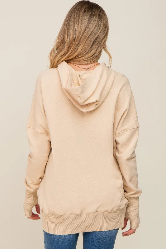 cream-button-front-ribbed-trim-maternity-hooded-sweatshirt