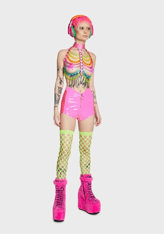 dark-dimension-vinyl-shorts-neon-pink