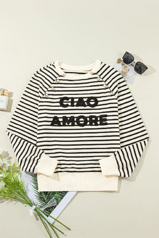 decorative-button-striped-long-sleeve-sweatshirt