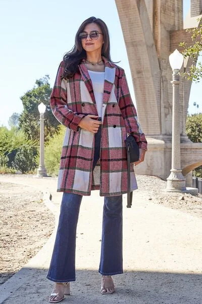 double-take-full-size-plaid-button-up-lapel-collar-coat