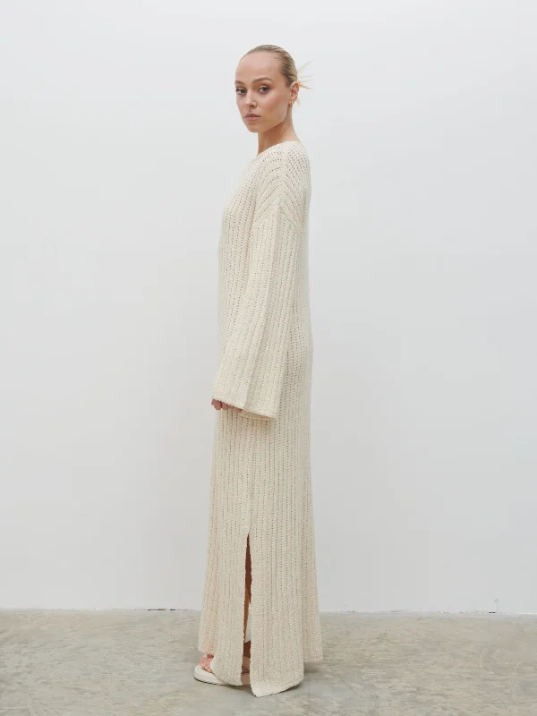 Eleanor Knit Maxi Dress - Cream