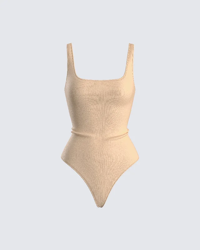 Fatima Beige Tank Bodysuit