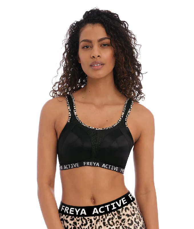 Freya Dynamic Non Wired Sports Bra in Pure Leopard Black