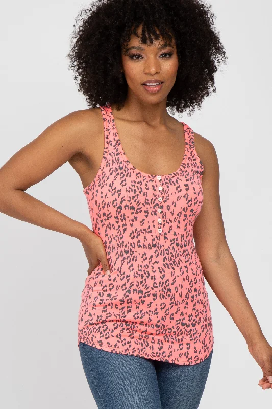 fuchsia-animal-print-racerback-maternity-tank-top