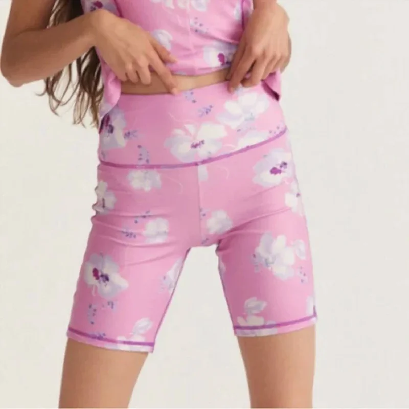 Giada Biker Short In Baby Pink Clouds