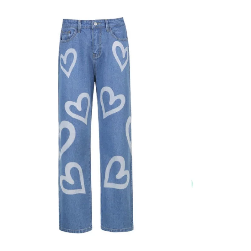 high-waisted-heart-print-wide-leg-jeans