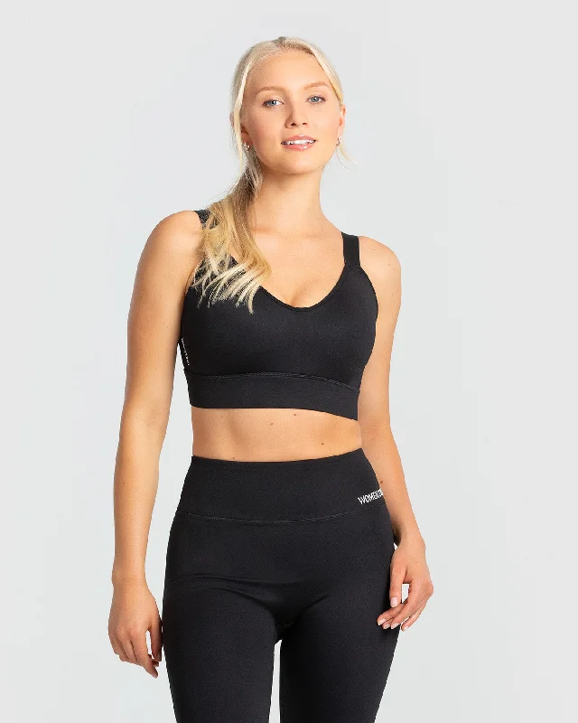 Hold High Support Sports Bra | Black