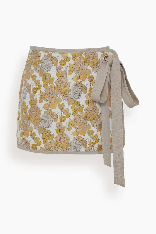 Isla Jacquard Mini Skirt in Golden