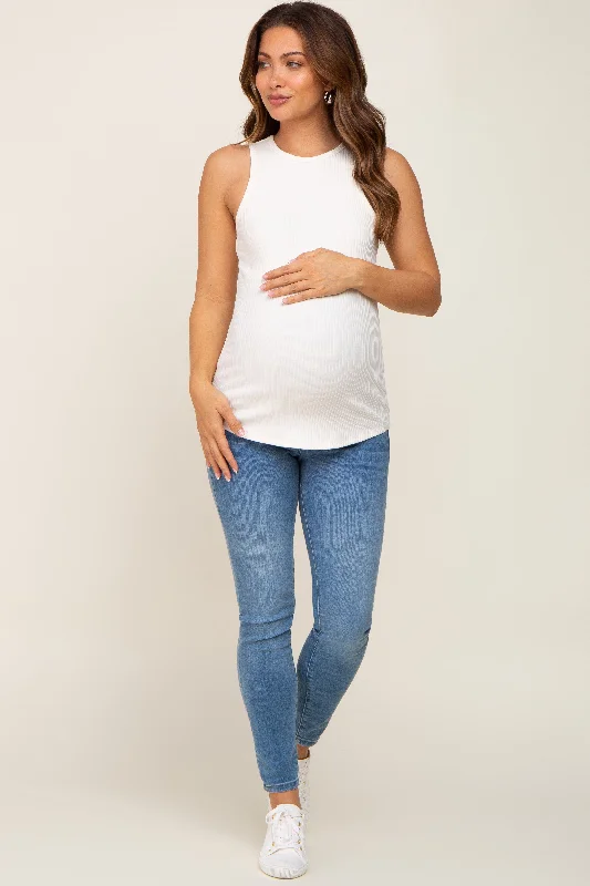 ivory-ribbed-basic-maternity-tank-top