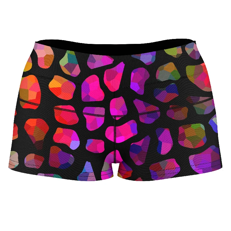 Jewel Giraffe Spots High-Waisted Women's Shorts