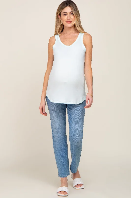 light-blue-maternity-tank-top