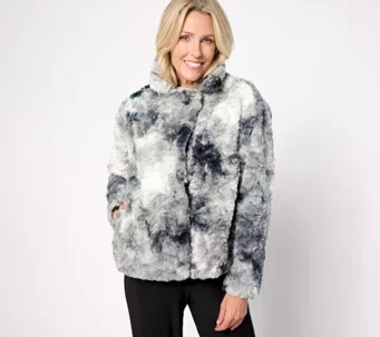 LOGO by Lori Goldstein x Smiley® World Faux-Fur Coat