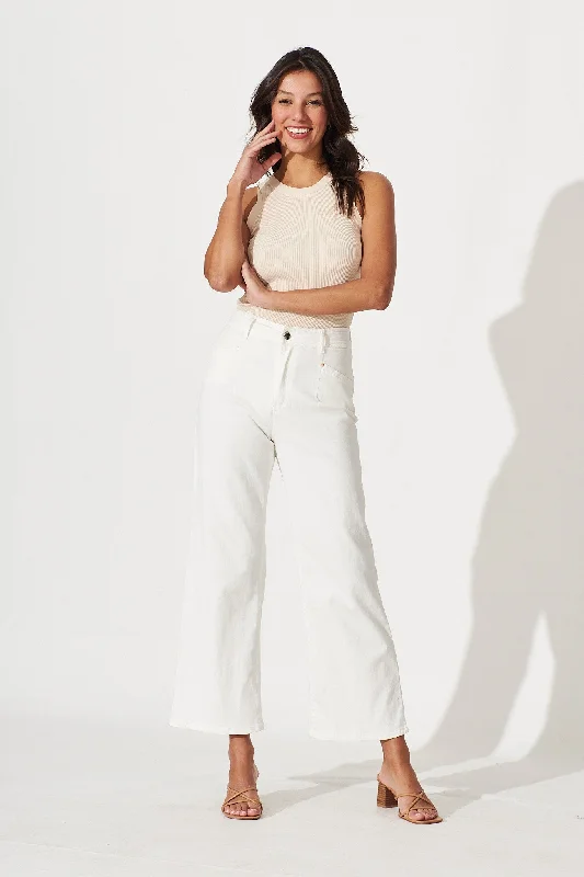 Margaret High Rise Wide Leg Jean In White Denim