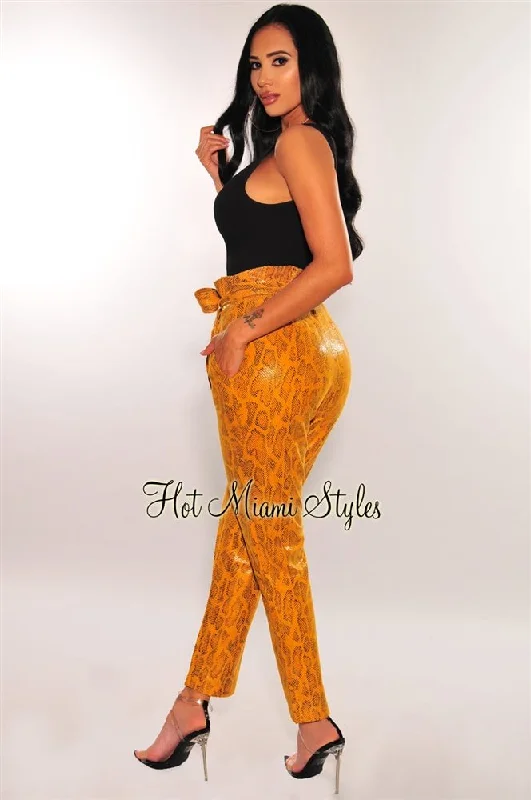 mustard-faux-leather-snake-paperbag-belted-pants