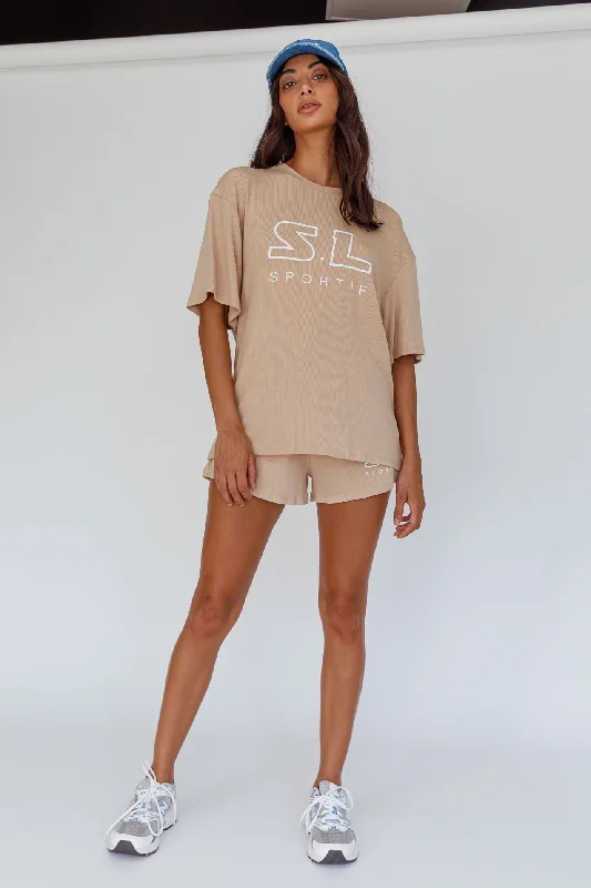 on-track-sl-logo-shorts-camel