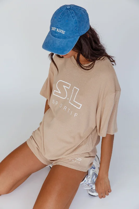 on-track-sl-logo-shorts-camel