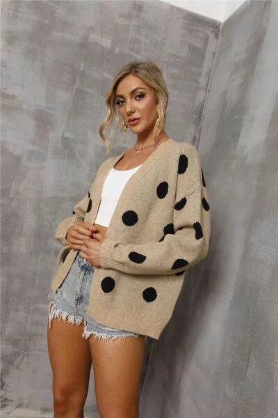 polka-dot-open-front-cardigan