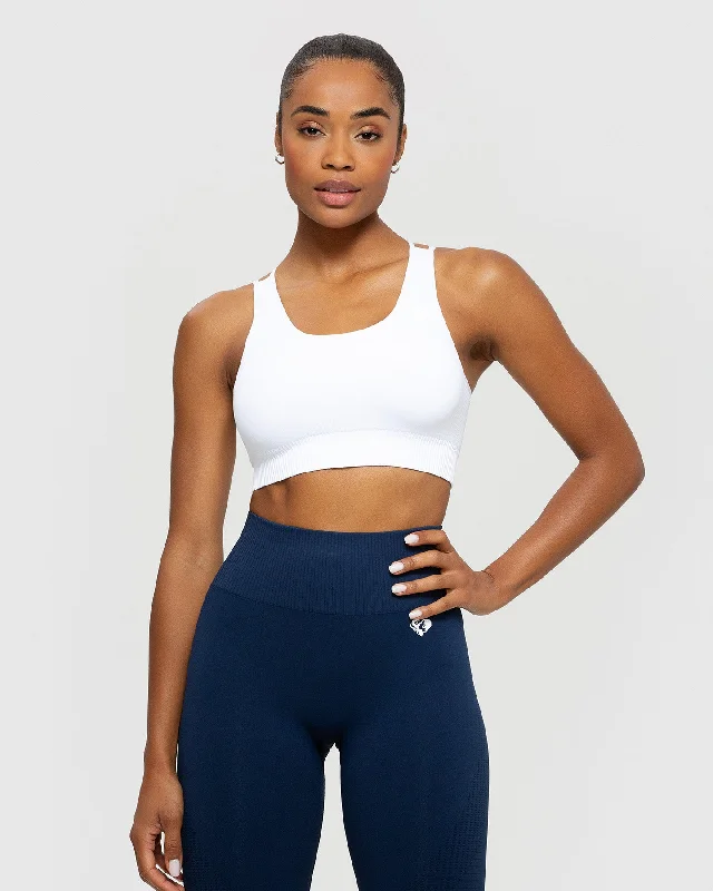 Power Seamless Sports Bra | White