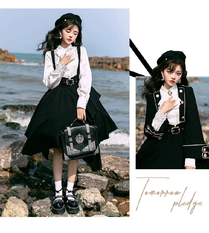 preppy-style-lolita-dress-black-suspender-skirt