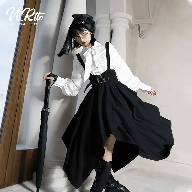 preppy-style-lolita-dress-black-suspender-skirt