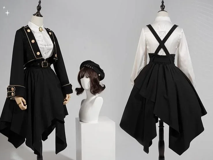 preppy-style-lolita-dress-black-suspender-skirt