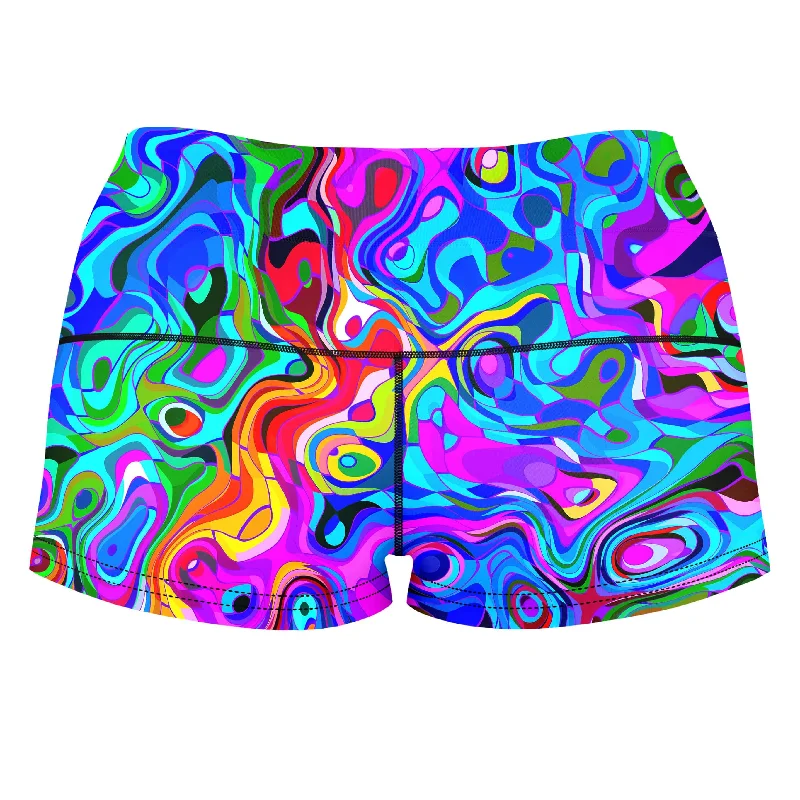 rainbow-waves-high-waisted-womens-shorts