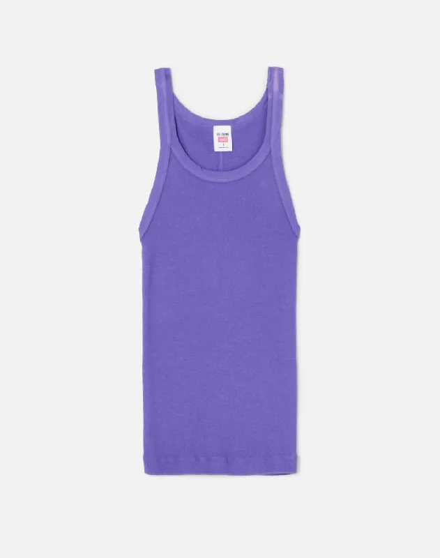 Ribbed Tank Top In Purple