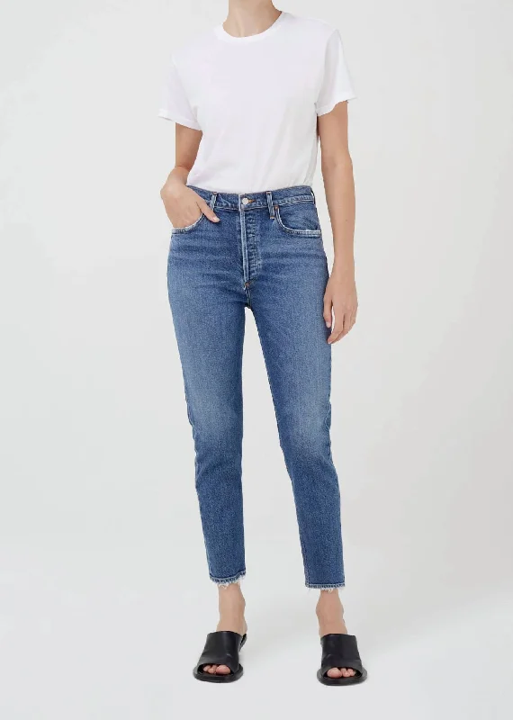 Riley High Rise Straight Crop Jean In Silence