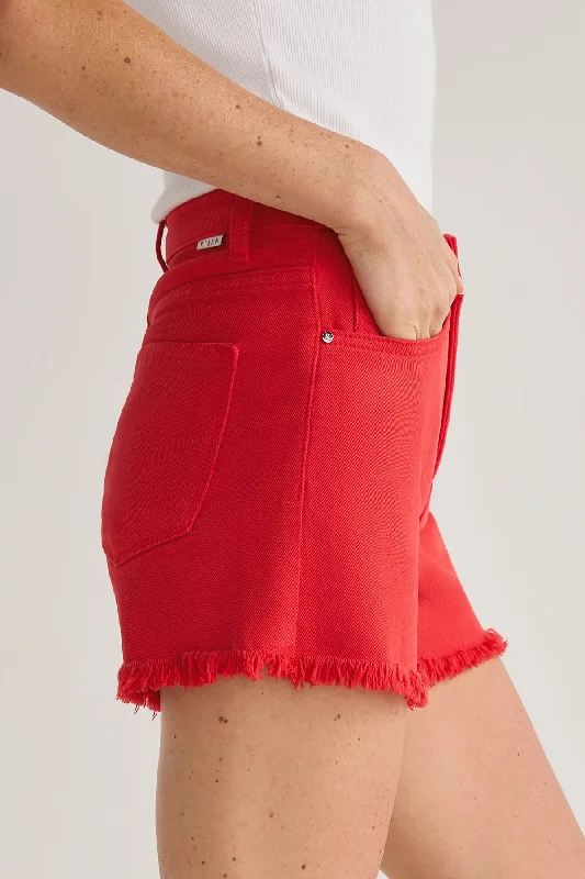 risen-red-cutoff-shorts