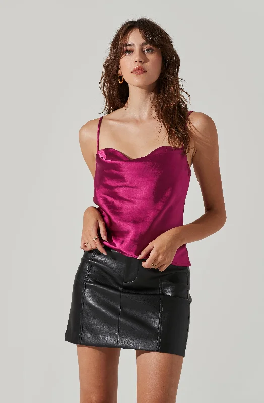 Satin Cowl Neck Cami