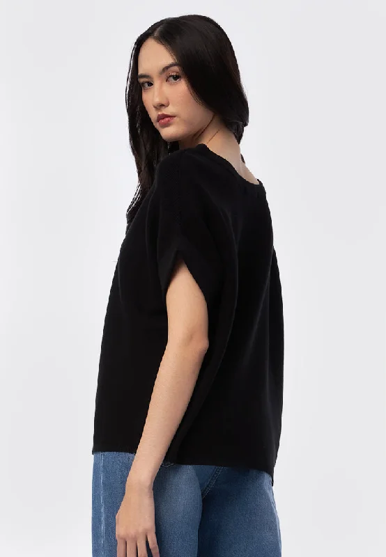 short-sleeve-knit-top-24f054-black