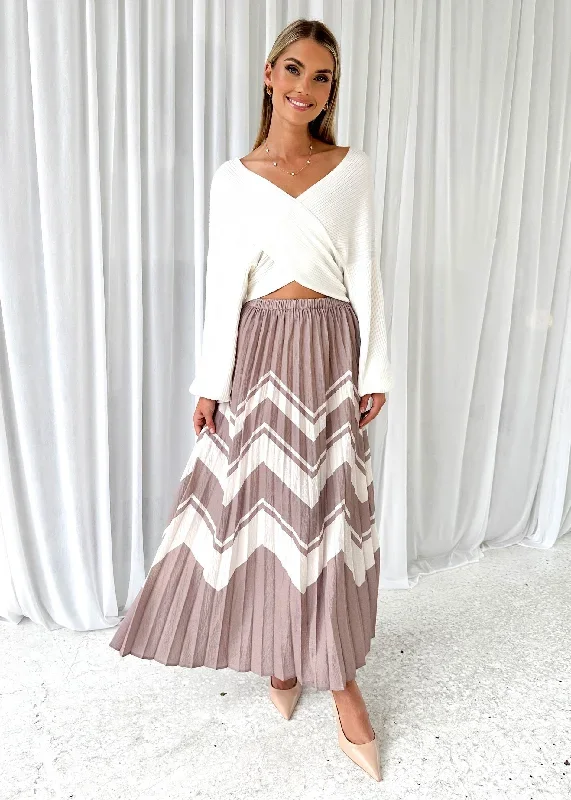 Siklsa Maxi Skirt - Beige Aztec