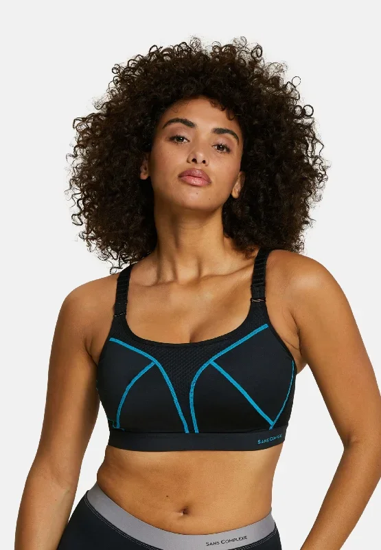 Brassière de sport Sport Passion Noir/Turquoise