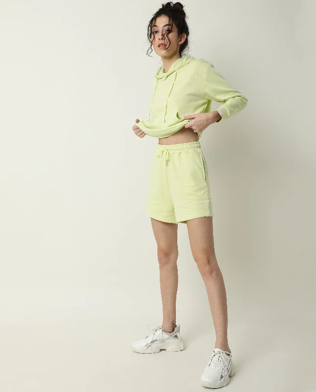 spence-1-women-plain-shorts-lime-green