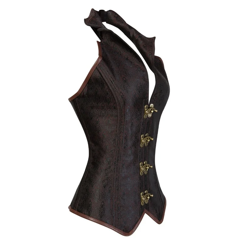 steampunk-jacquard-halter-corset