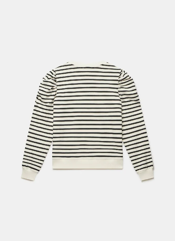 striped-ruched-shoulder-sweatshirt