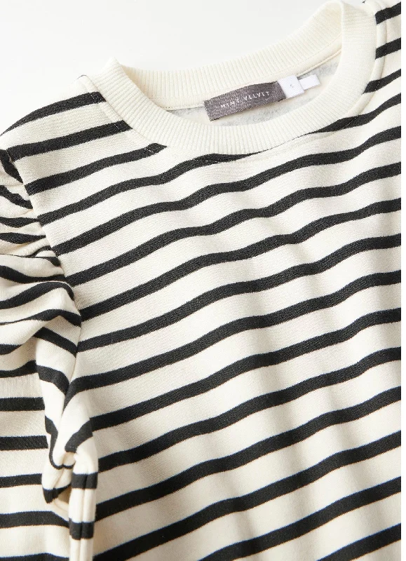 striped-ruched-shoulder-sweatshirt