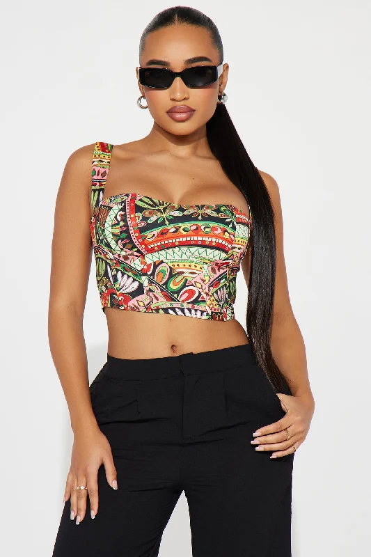 Summer Heat Printed Corset Top - Multi Color