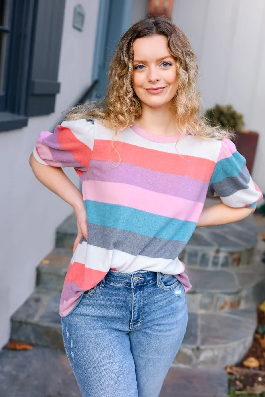 teal-rose-striped-hacci-knit-puff-sleeve-top