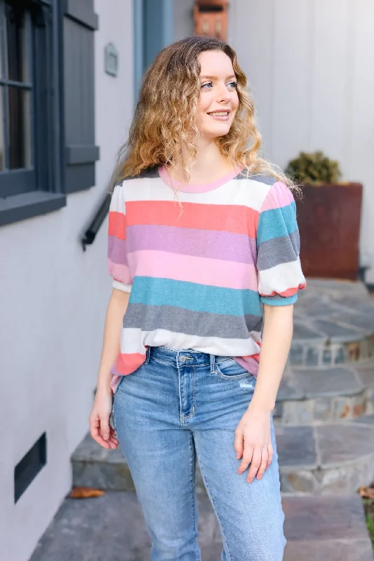 teal-rose-striped-hacci-knit-puff-sleeve-top