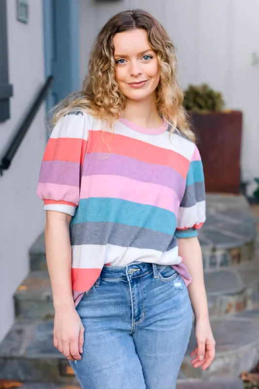 teal-rose-striped-hacci-knit-puff-sleeve-top