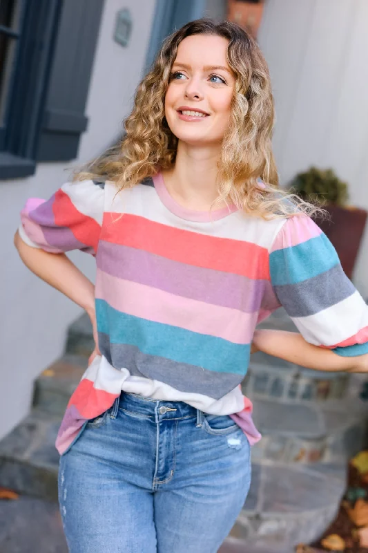 teal-rose-striped-hacci-knit-puff-sleeve-top