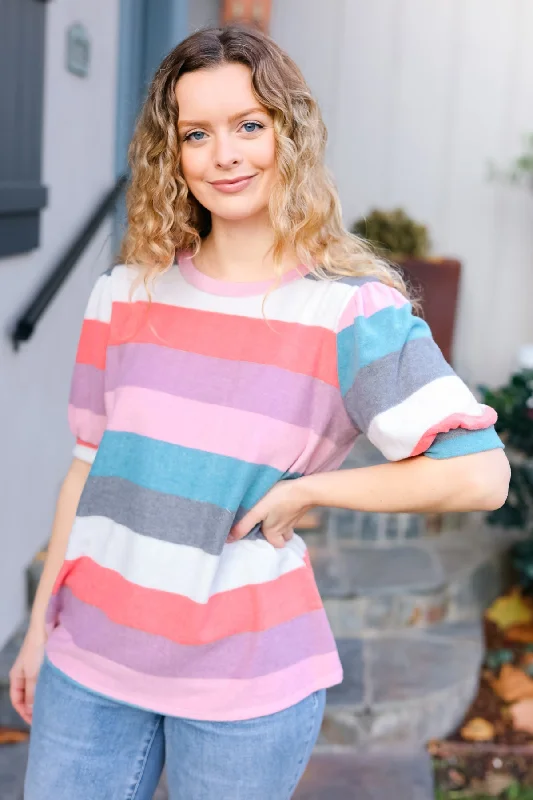 teal-rose-striped-hacci-knit-puff-sleeve-top