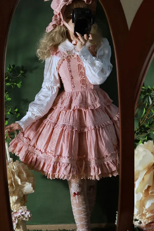 Little Dipper~Gone with the Wind~Tiered Ruffle Sweet Lolita SK Multicolors